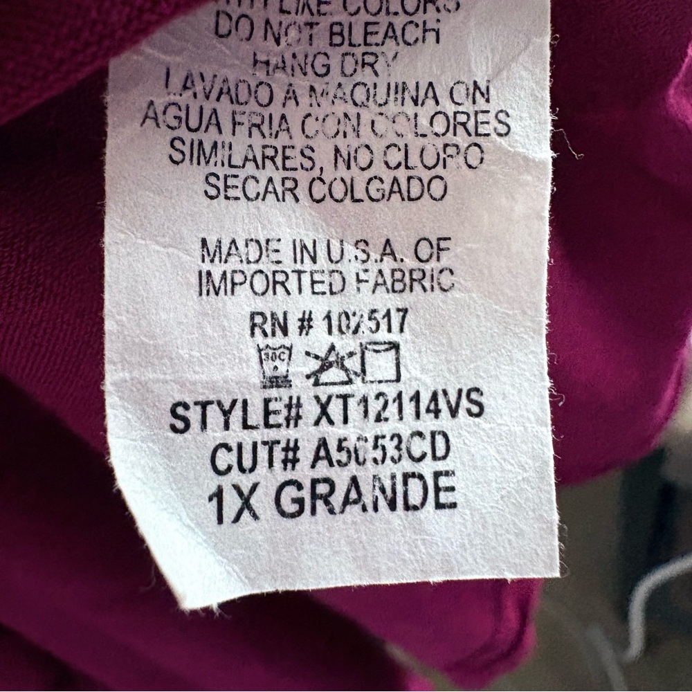 Maitai Asymmetrical Red 3/4 Sleeve Tunic - Picture 5 of 5